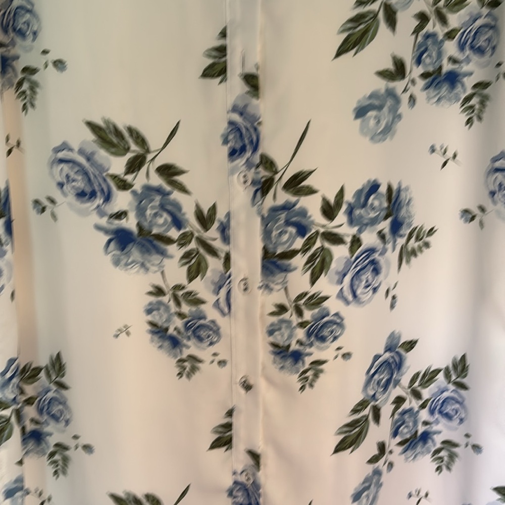 L'Academie Cream and Blue Floral dress sz Medium - Picture 5 of 11